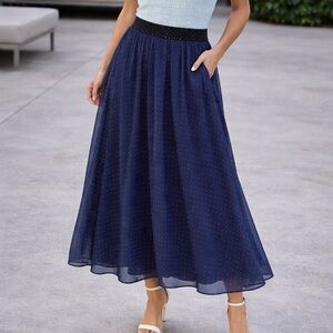 Periwinkle by Barlow Navy A-Line Skirt